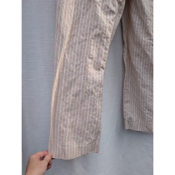Emma James Womens Linen Blend Beige Striped Straight Leg Dress Pants Sz 16P - Picture 5 of 10